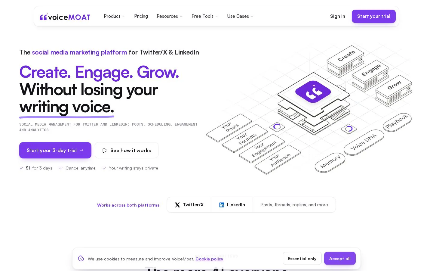 VoiceMoat website homepage