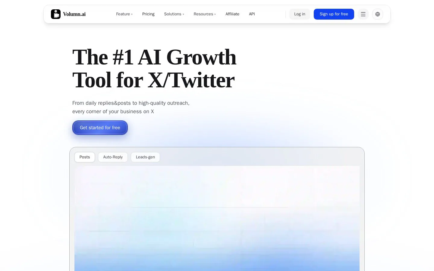 Volumn.ai website homepage
