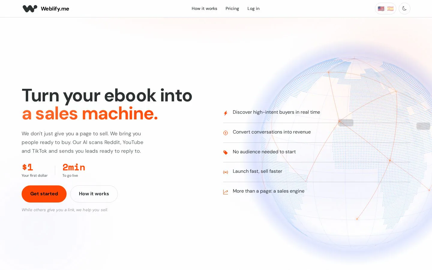 Weblify.me website homepage