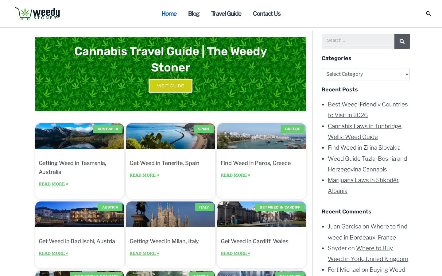 WeedyStoner website homepage