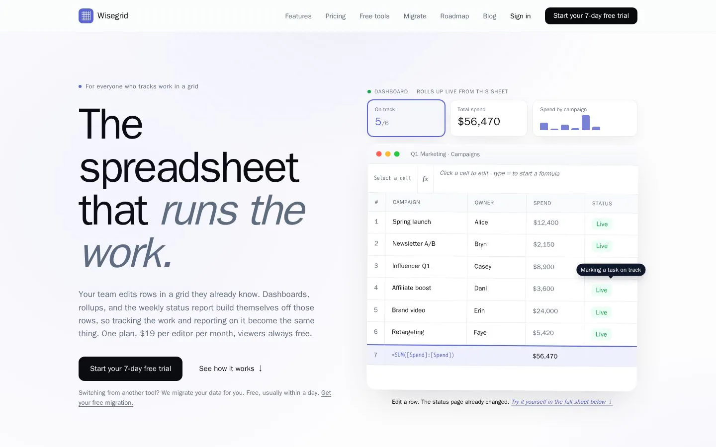 Wisegrid website homepage